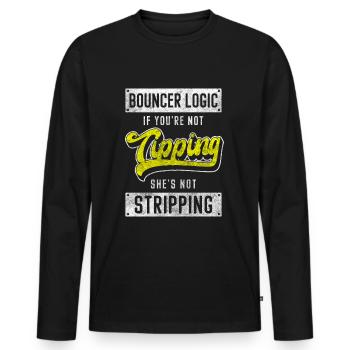 Protection du service de sécurité - T-shirt manches longues Premium bio Homme - noir - Devant - Nico (187cm)