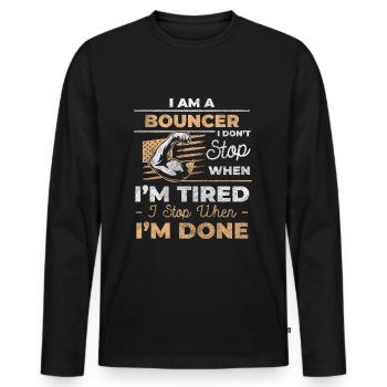 Security Schutz Breit Muskeln - Männer Premium Bio Langarmshirt - Schwarz - Vorne - Nico (187cm)