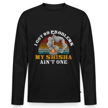Hookah Kohle Blubbern - Männer Premium Bio Langarmshirt - Schwarz - Vorne - Nico (187cm)