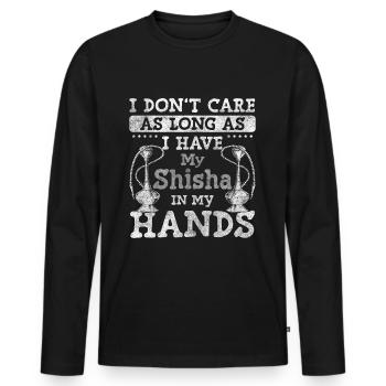 Wasserpfeife Genuss Qualm - Männer Premium Bio Langarmshirt - Schwarz - Vorne - Nico (187cm)