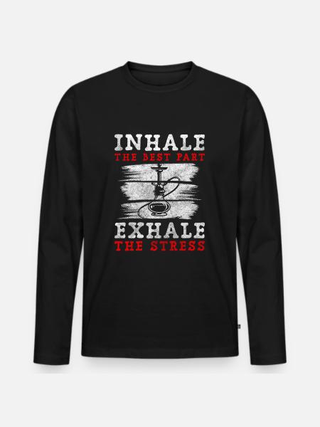 Hookah Smoking Chill-Out Nicotine - Men's Premium Organic Long Sleeve Shirt - black