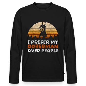 Chien de garde danger Garde d’animaux - T-shirt manches longues Premium bio Homme - noir - Devant - Nico (187cm)