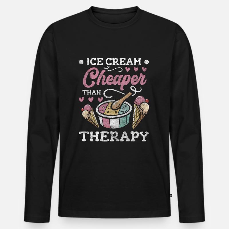 Eis Süß - Männer Premium Bio Langarmshirt - Schwarz