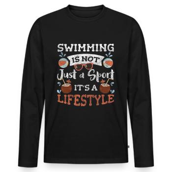 Swimming Swimming Pool Endurance Swimming Instructor - Men's Premium Organic Long Sleeve Shirt - black - Front - Nico (187cm)