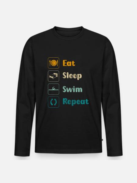 Swimming Breaststroke - Men's Premium Organic Long Sleeve Shirt - black