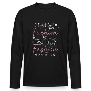 Défilé de mode Trendsetter - T-shirt manches longues Premium bio Homme - noir - Devant - Nico (187cm)