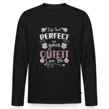 Mode Trendsetter Modèle à la mode - T-shirt manches longues Premium bio Homme - noir - Devant - Nico (187cm)