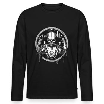 Musique Deejay House Robotique - T-shirt manches longues Premium bio Homme - noir - Devant - Nico (187cm)