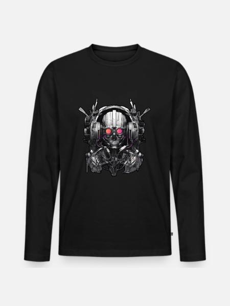 Techno Dance Music Future Space - Men's Premium Organic Long Sleeve Shirt - black