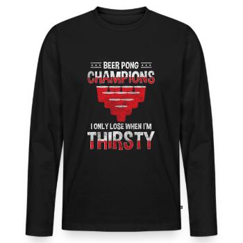Gagnant de la bière Teamsport - T-shirt manches longues Premium bio Homme - noir - Devant - Nico (187cm)