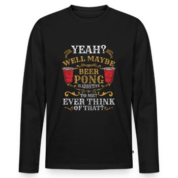 Beer Pong Jeu à boire Liqueur à boire - T-shirt manches longues Premium bio Homme - noir - Devant - Nico (187cm)