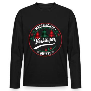 Weihnachten Verkäufer Einzelhandel Verkauf XMAS - Männer Premium Bio Langarmshirt - Schwarz - Vorne - Nico (187cm)