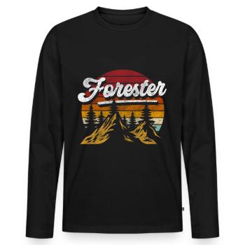 Forester Forest Protector Deer - Men's Premium Organic Long Sleeve Shirt - black - Front - Nico (187cm)