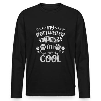 Chien Race de chien Chien Sport Promenade - T-shirt manches longues Premium bio Homme - noir - Devant - Nico (187cm)