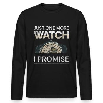 Montre Collector Montre Passionné Montre de Luxe Précieux - T-shirt manches longues Premium bio Homme - noir - Devant - Nico (187cm)