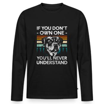 Pedigree Chien Loyal Master - T-shirt manches longues Premium bio Homme - noir - Devant - Nico (187cm)