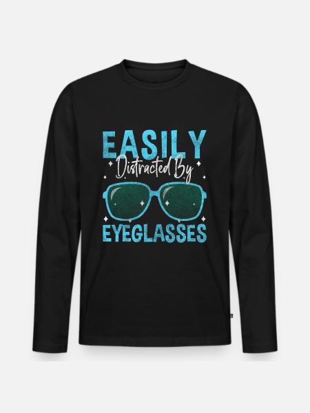 Visual Aid, Ophthalmologist, Optometry - Men's Premium Organic Long Sleeve Shirt - black