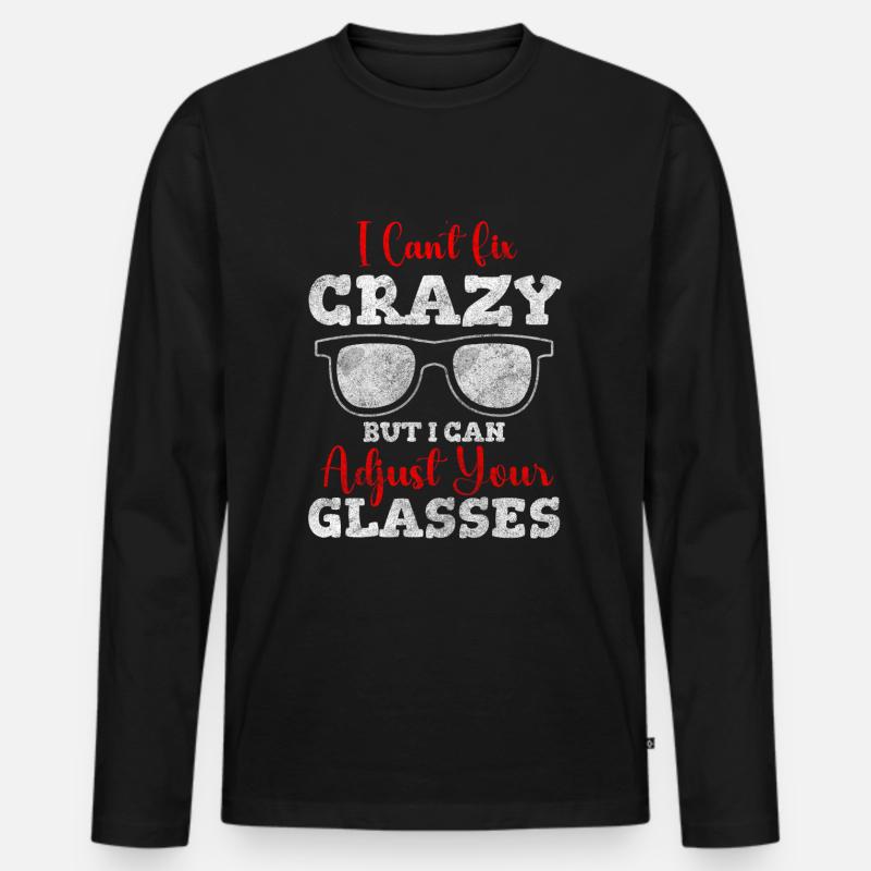 Sehhilfe Brillenschlange - Männer Premium Bio Langarmshirt - Schwarz