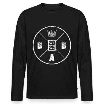 Papa 2025 Paternité Papa - T-shirt manches longues Premium bio Homme - noir - Devant - Nico (187cm)