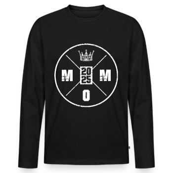 Maman 2025 Maman de maternité - T-shirt manches longues Premium bio Homme - noir - Devant - Nico (187cm)