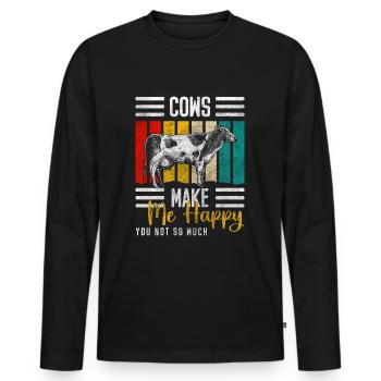 Cow Livestock Udder Economy - Men's Premium Organic Long Sleeve Shirt - black - Front - Nico (187cm)