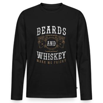 Alcohol Drinking Bartender Classic - Men's Premium Organic Long Sleeve Shirt - black - Front - Nico (187cm)