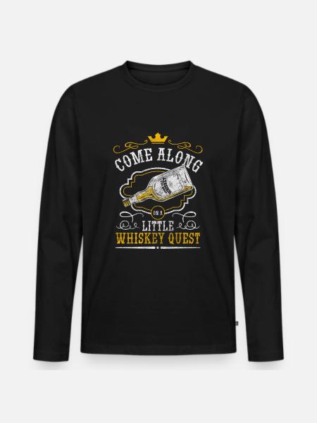 Rum Drinking Men Scotland - Men's Premium Organic Long Sleeve Shirt - black