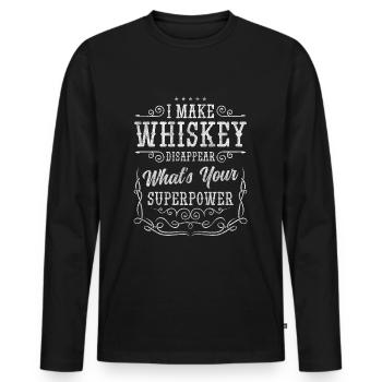 Whiskey Sammler Barkeeper Eiswürfel - Männer Premium Bio Langarmshirt - Schwarz - Vorne - Nico (187cm)