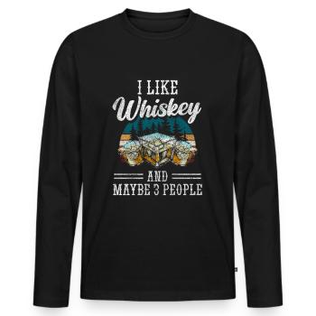 Rum Lifestyle Eiswürfel - Männer Premium Bio Langarmshirt - Schwarz - Vorne - Nico (187cm)