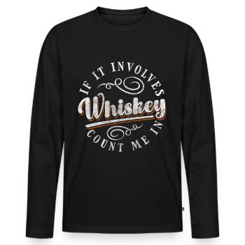 Schnaps Kenner Flasche Rauchig - Männer Premium Bio Langarmshirt - Schwarz - Vorne - Nico (187cm)