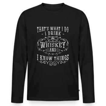 Rum Luxus Flasche Single Malt - Männer Premium Bio Langarmshirt - Schwarz - Vorne - Nico (187cm)