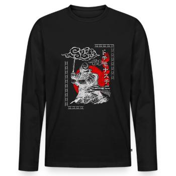 Asia Pisces Geek Ronin - Men's Premium Organic Long Sleeve Shirt - black - Front - Nico (187cm)