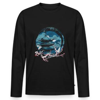 Asien Fabelwesen Asiatisch Nerd - Männer Premium Bio Langarmshirt - Schwarz - Vorne - Nico (187cm)