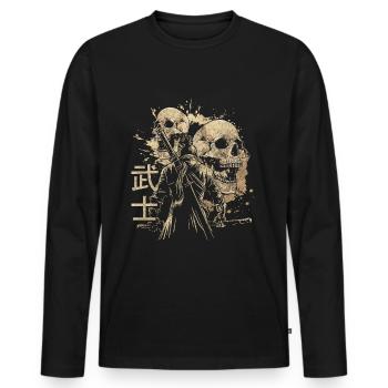 Asien Kultur Kampfkunst Aufgehende Sonne - Männer Premium Bio Langarmshirt - Schwarz - Vorne - Nico (187cm)