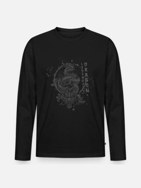 Code d’honneur des dessins d’Asie - T-shirt manches longues Premium bio Homme - noir