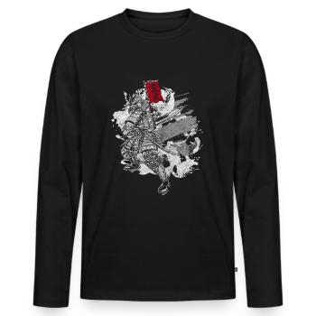 Asia Samurai Legends Aikido - Men's Premium Organic Long Sleeve Shirt - black - Front - Nico (187cm)