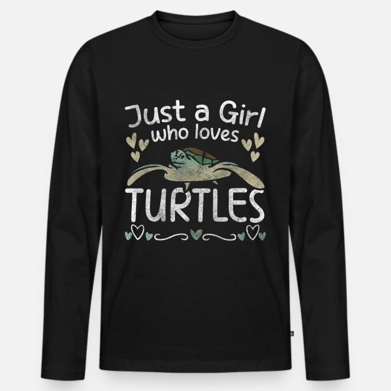 Schildkröte Natur Artenvielfalt - Männer Premium Bio Langarmshirt - Schwarz