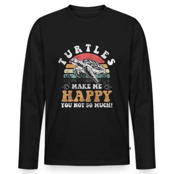 Turtle Sea Creatures Environmentalist - Men's Premium Organic Long Sleeve Shirt - black - Front - Nico (187cm)
