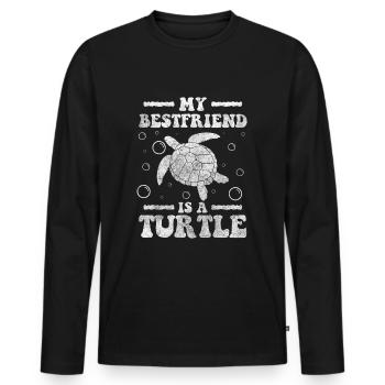 Turtle Nature Sea Creatures Slow - Men's Premium Organic Long Sleeve Shirt - black - Front - Nico (187cm)
