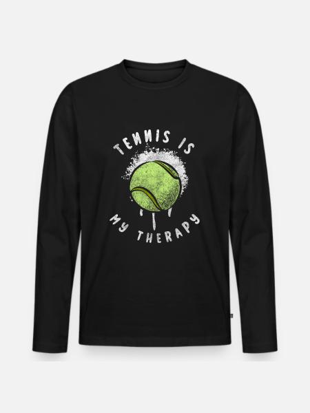Tennis Player Athletic - Men's Premium Organic Long Sleeve Shirt - black