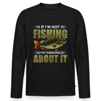 Angler Men Bière - T-shirt manches longues Premium bio Homme - noir - Devant - Nico (187cm)
