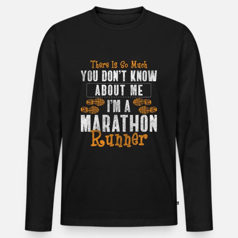Marathon Sprinter Workout - Männer Premium Bio Langarmshirt - Schwarz