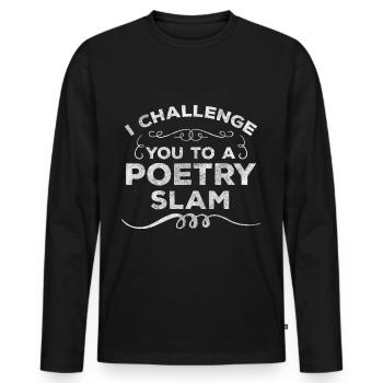 Poetry Thoughts Poem - Men's Premium Organic Long Sleeve Shirt - black - Front - Nico (187cm)