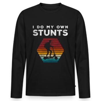Rollerfahrer Stadt Stromer Speed - Männer Premium Bio Langarmshirt - Schwarz - Vorne - Nico (187cm)