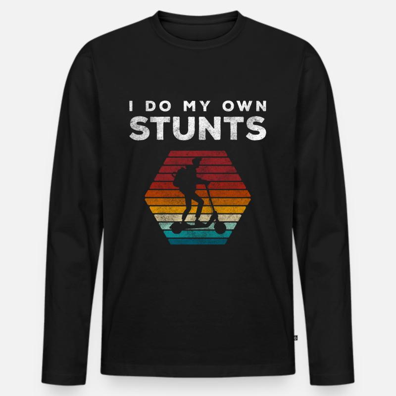 Rollerfahrer Stadt Stromer Speed - Männer Premium Bio Langarmshirt - Schwarz