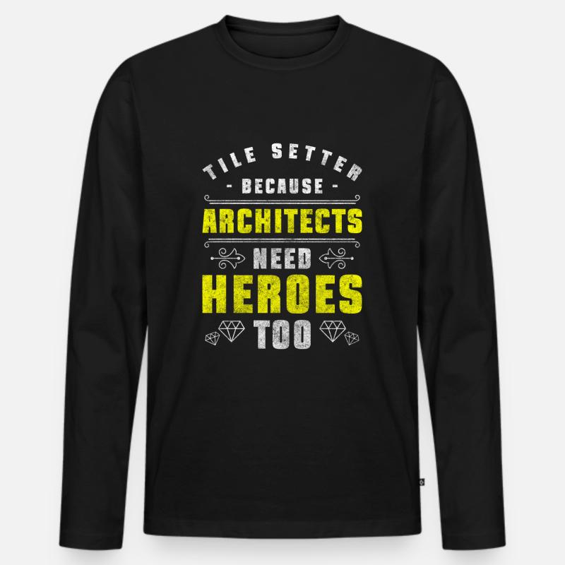 Tiler Floor Master Construction - Men's Premium Organic Long Sleeve Shirt - black