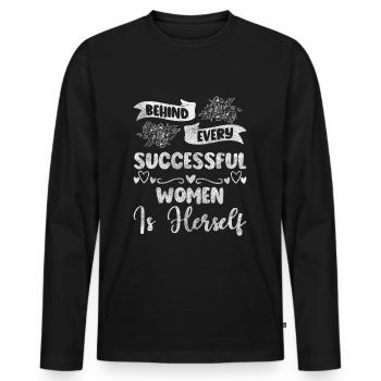 Weltfrauentag Emanzipation Rechte Zukunft - Männer Premium Bio Langarmshirt - Schwarz - Vorne - Nico (187cm)