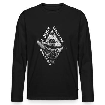 Whales Ocean Nature Diving - Men's Premium Organic Long Sleeve Shirt - black - Front - Nico (187cm)