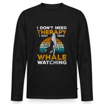 Whale Creature Animal Welfare Blue - Men's Premium Organic Long Sleeve Shirt - black - Front - Nico (187cm)