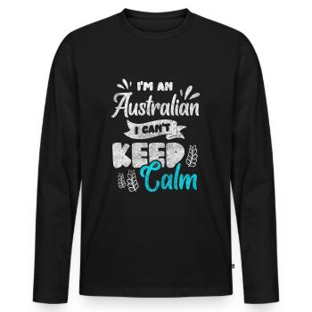 Australia Vacation Aussie Ready for Vacation - Men's Premium Organic Long Sleeve Shirt - black - Front - Nico (187cm)